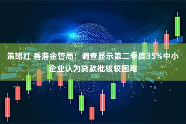 策略红 香港金管局：调查显示第二季度35%中小企业认为贷款批核较困难